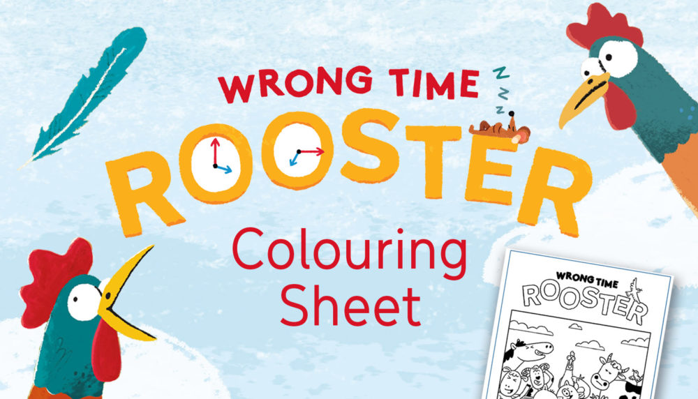 Wrong Time Rooster Colouring Sheets